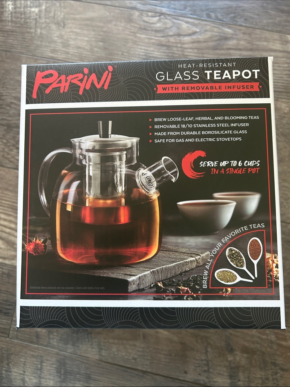 Parini Clear Glass Teapot with Removable Infuser - Clear
